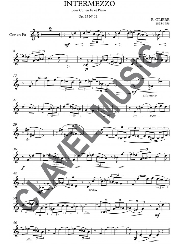 GLIERE R. Intermezzo for French Horn & Harp pdf